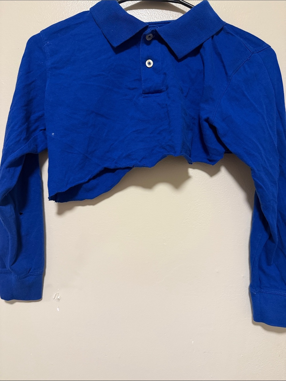 Polo - Long-sleeve Crop top - Royal Blue